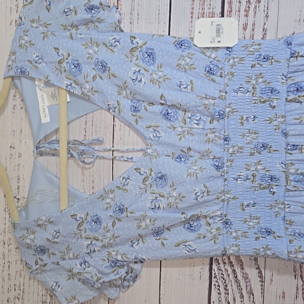 NWT Altar'd State Light Blue Floral Maxi Dress size Small - Picture 9 of 11